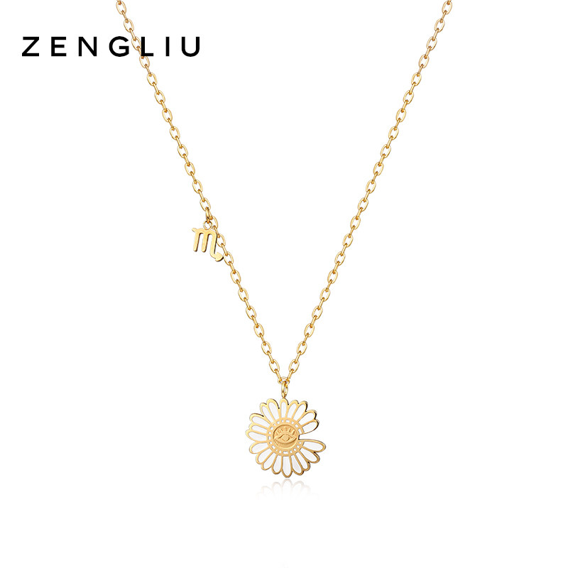 ZENGLIU designer daisy necklace female ins tide simple temperament flower pendant decoration personality chain