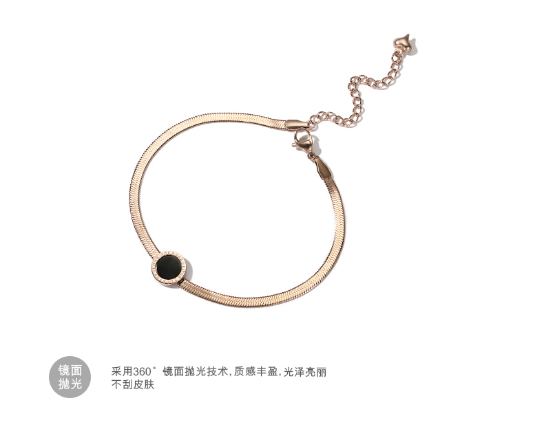 ZENGLIU Phiên bản Hàn Quốc đơn giản với xương rắn vòng chân nữ thời trang cá tính mạ vàng hồng chân nhẫn bằng thép titan trang sức mắt cá chân vòng chân nữ bạc