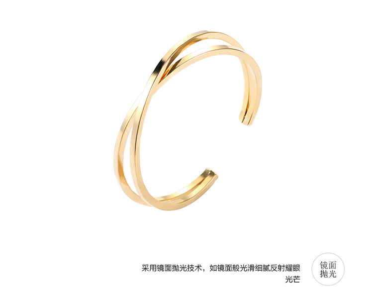 Vòng tay vàng mạ vàng châu Âu và Mỹ cá tính nữ mở vòng tay đơn giản phiên bản Nhật Bản và Hàn Quốc của vòng đeo tay thời trang hipster ngọc hồng lựu