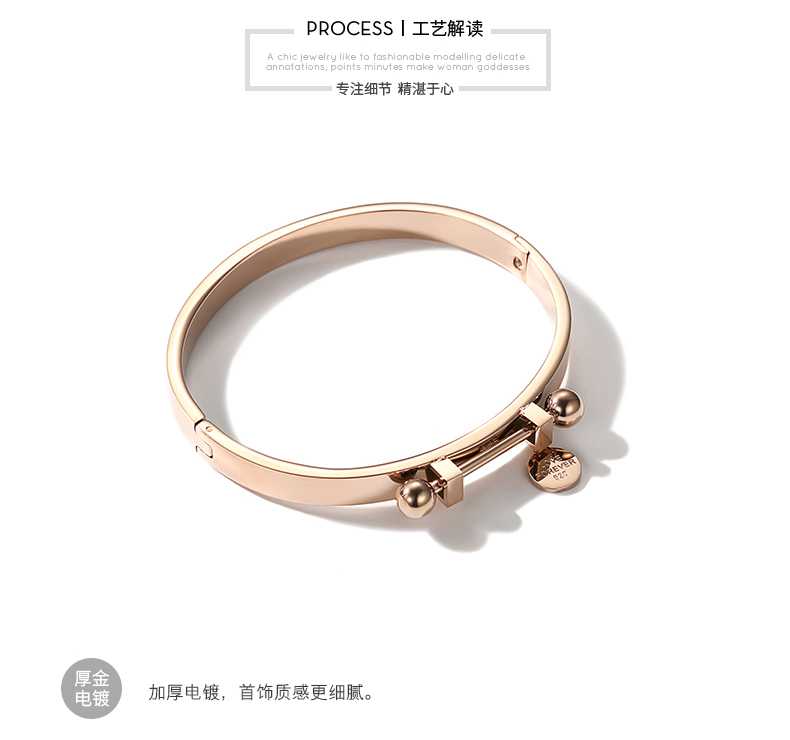 ZENGLIU Nhật Bản và Hàn Quốc cặp đôi vòng tay chữ Nữ mạ vàng hồng 18k vòng đeo tay đơn giản trang sức hipster vòng trầm hương