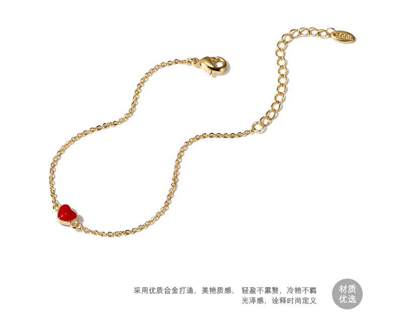 ZEGL trái tim màu đỏ vòng đeo tay nữ Hàn Quốc phiên bản của Sen cá tính đơn giản sinh viên đồ trang sức bạn gái chị chuỗi vài món quà sinh nhật