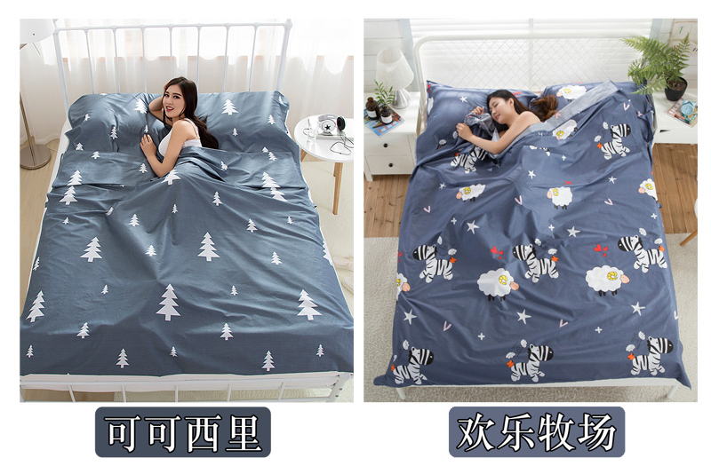 Du lịch khách sạn bẩn túi ngủ bông di động đôi đơn chống bẩn khách sạn tấm du lịch người lớn thủy triều túi ngủ hình cá mập