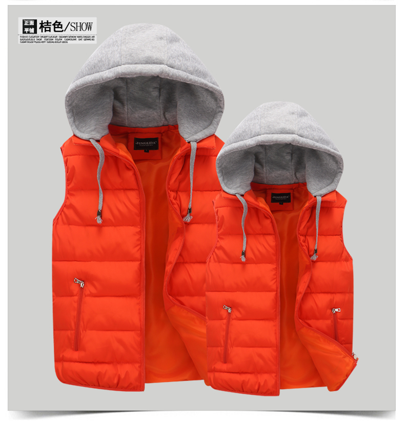 Mùa thu và mùa đông size lớn cotton nam vest nam và nữ với cùng một đoạn xuống vest cotton cộng với phân bón XL bông vest có thể tháo rời ao ghi le