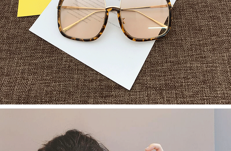 Net màu đỏ với kính râm khung vuông kính râm nam và nữ retro khung kính lớn khung phẳng có thể được trang bị cận thị kính cận đẹp