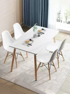 Eames table Nordic dining table Solid wood dining table Modern minimalist chair Small apartment household negotiation dining table and chair combination