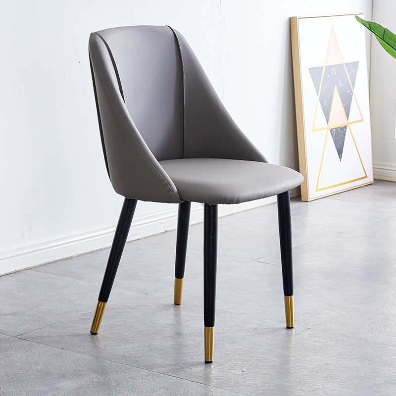 Post-chair Modern Nordic Household Restaurant Stool Creative Marble Roundtable Combined Backs Chair in Light Luxury