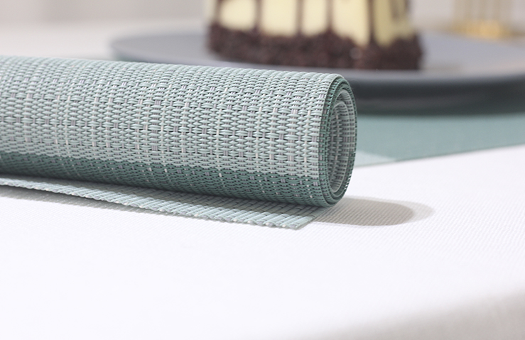 Màu đơn giản hiện đại bảng mat màu xanh lá cây thực phẩm placemat bắn Pvc cách nhiệt bảo vệ môi trường đồng bằng bông mat - Khăn trải bàn khăn trải bàn decor