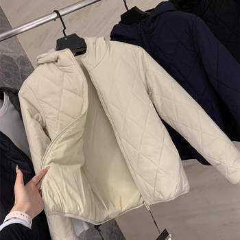 Diamond lattice cotton warm hooded cotton coat cotton jacket Diamond lattice cotton warm hooded cotton coat cotton jacket