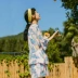 Fenteng nghìn dòng nghệ thuật kimono Nhật Bản đồ ngủ phụ nữ mùa hè mỏng phần tay áo cotton cô gái dây thừng phù hợp với dịch vụ nhà - Giống cái đồ pijama Giống cái