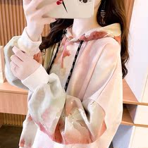 Mid-Length Pregnancy Maternity Dress Out of Lazy Breeze Korean Version Acrosico 2021 Autumn Thin Print Loose Pregnant pregnant womens blouses