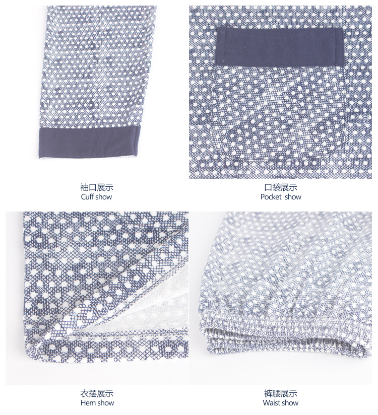 Đồ ngủ nam cho nam mùa xuân và mùa thu cotton dài tay cho nam mùa hè cotton cộng với chất béo cỡ lớn trung niên phù hợp với dịch vụ gia đình đồ pijama nam trung niên