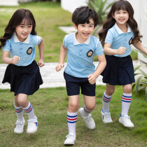 Primary school uniforms summer clothing sports wind teacher children class clothes pure cotton short sleeve kindergarten garden clothes college wind suit