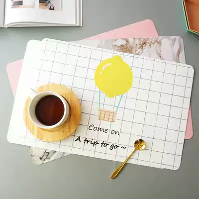 Nordic waterproof oil-proof meal mat table mat office desk dormitory student mat 2 pack