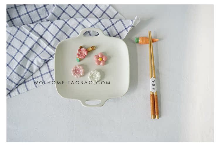Đũa gốm dễ thương Wojia Đũa Super Mạnh Đũa Gối Phong cách Nhật Bản Đũa Giữ Bộ đồ ăn Đũa Đứng đĩa giấy dùng 1 lần