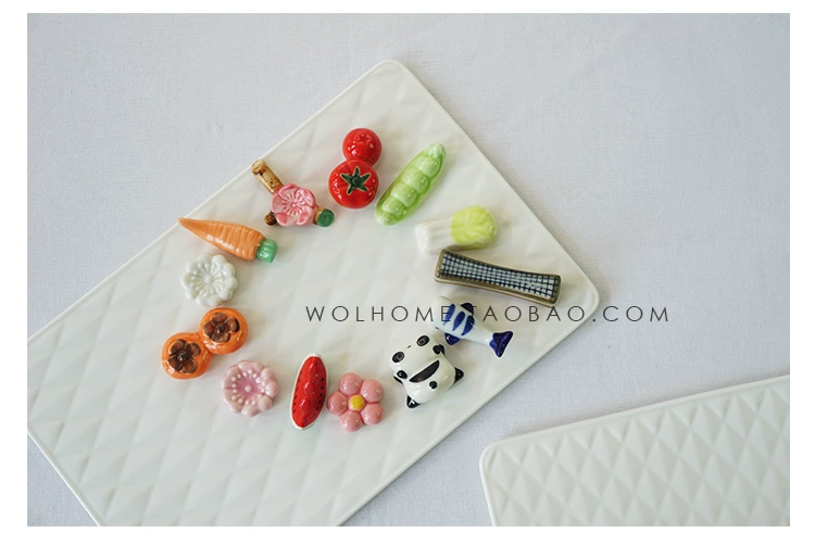 Đũa gốm dễ thương Wojia Đũa Super Mạnh Đũa Gối Phong cách Nhật Bản Đũa Giữ Bộ đồ ăn Đũa Đứng dĩa