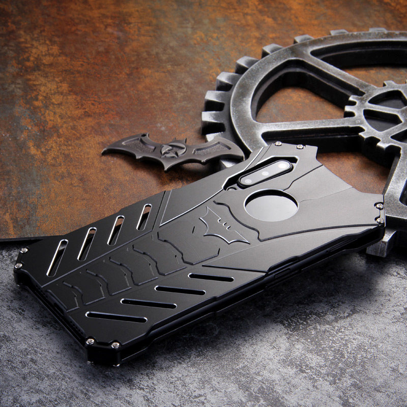 R-Just Batman Shockproof Aluminum Shell Metal Case with Custom Batarang Stent for Xiaomi Mi 9