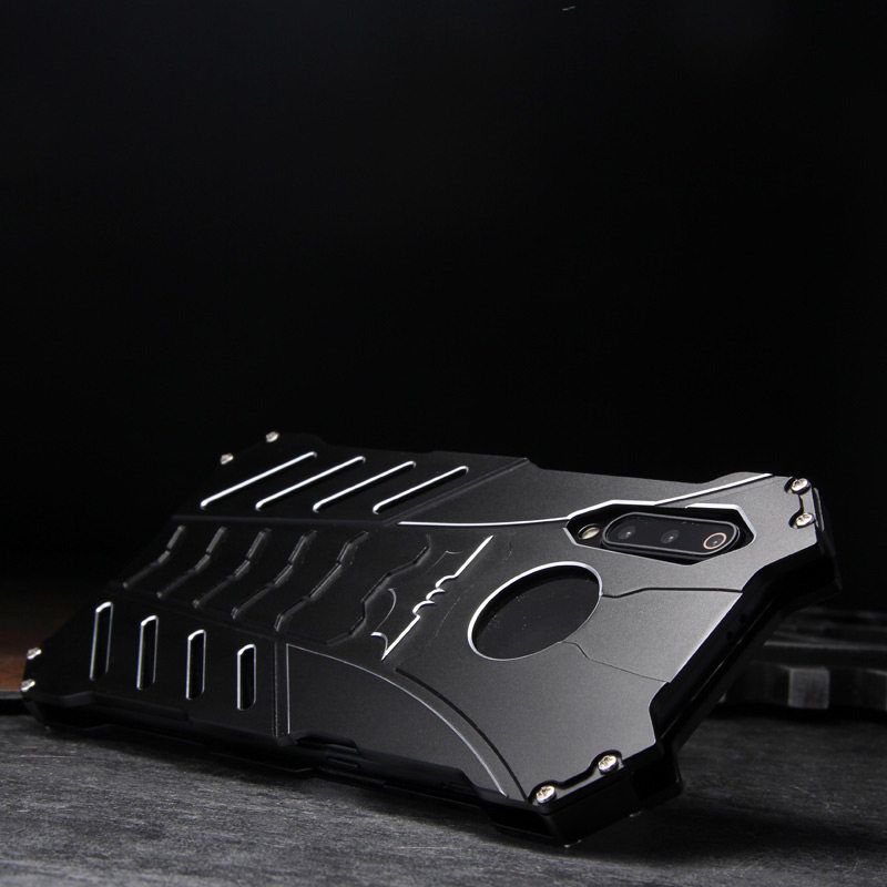 R-Just Batman Shockproof Aluminum Shell Metal Case with Custom Batarang Stent for Xiaomi Mi 9