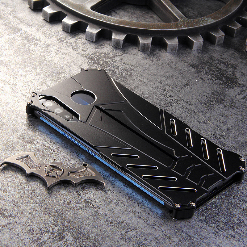 R-Just Batman Shockproof Aluminum Shell Metal Case with Custom Batarang Stent for vivo iQOO