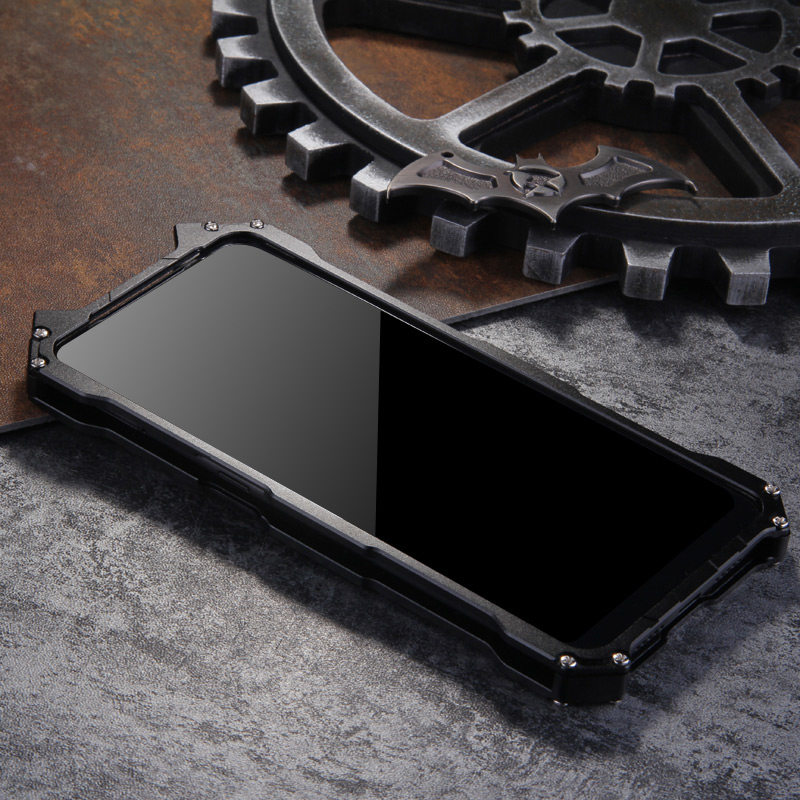 R-Just Batman Shockproof Aluminum Shell Metal Case with Custom Batarang Stent for Xiaomi Mi 9