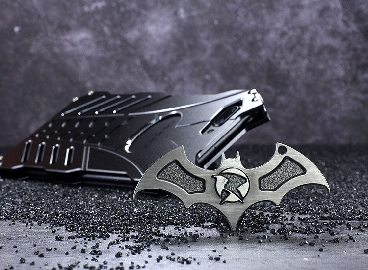 R-Just Batman Shockproof Aluminum Shell Metal Case with Custom Stent for OPPO R11 Plus & OPPO R11