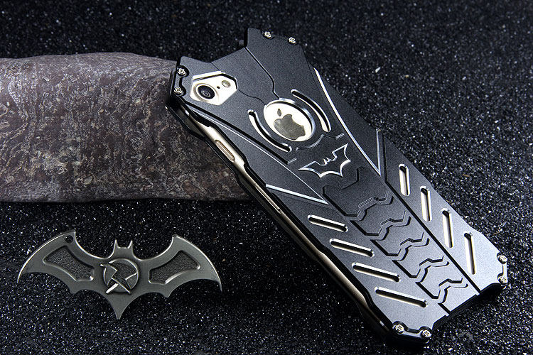 R-Just Batman Shockproof Aluminum Shell Metal Case with Custom Stent for Apple iPhone 7 Plus & iPhone 7
