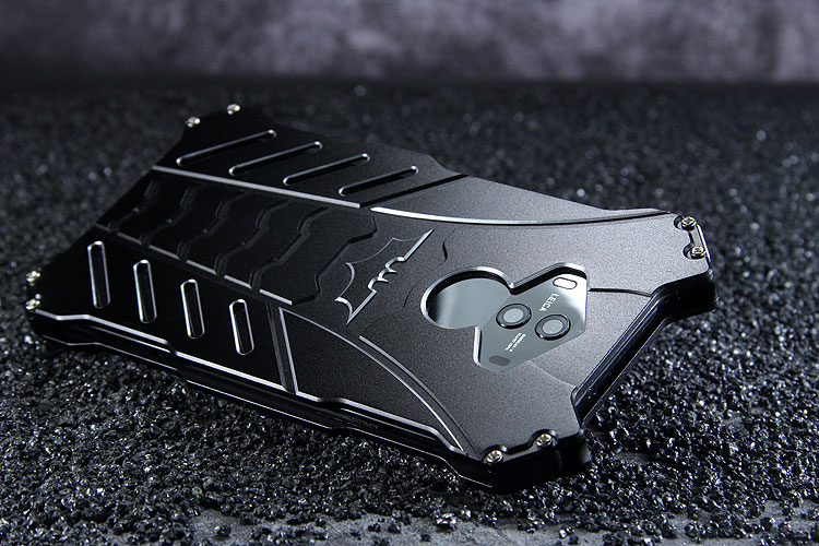 R-Just Batman Shockproof Aluminum Shell Metal Case with Custom Batarang Stent for Huawei Mate 10