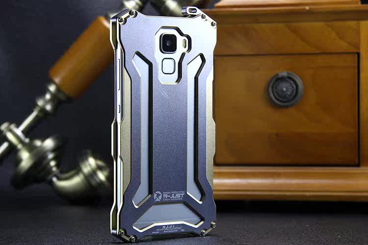 R-JUST GUNDAM Aerospace Aluminum Contrast Color Shockproof Metal Shell Outdoor Protection Case for Huawei Honor 7