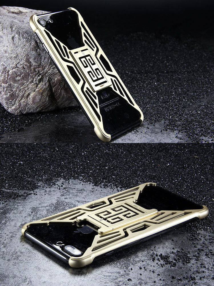 iy Metror Butterfly Aluminum Shell Shockproof Aerospace Metal Case Cover with Kickstand for Apple iPhone 7 Plus & iPhone 7