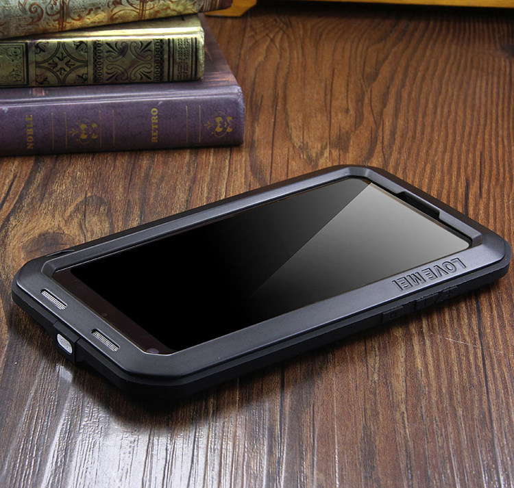 LOVE MEI Powerful Water Resistant Shockproof Dust/Dirt/Snow Proof Aluminum Metal Outdoor Gorilla Glass Heavy Duty Case Cover for Xiaomi Mi MIX 2