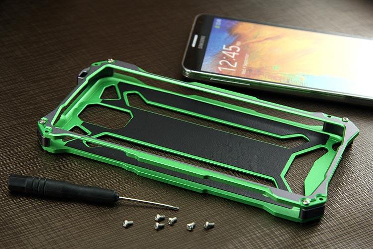 R-JUST GUNDAM Aerospace Aluminum Contrast Color Shockproof Metal Shell Outdoor Protection Case for Samsung Galaxy Note 3 N9000