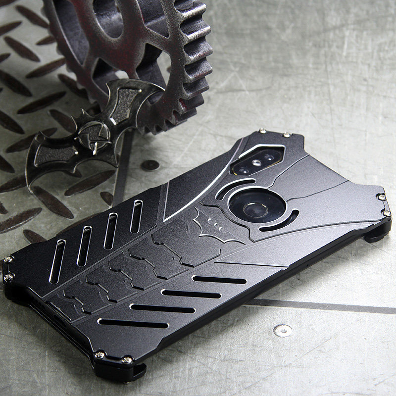 R-Just Batman Shockproof Aluminum Shell Metal Case with Custom Batarang Stent for Xiaomi Mi MIX 2S