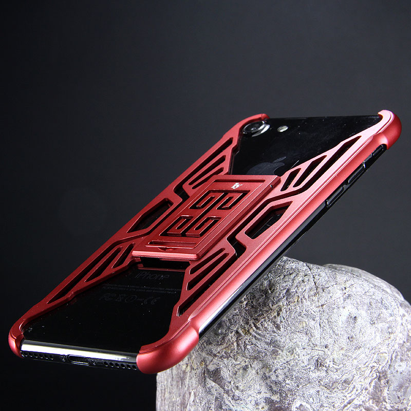 iy Metror Butterfly Aluminum Shell Shockproof Aerospace Metal Case Cover with Kickstand for Apple iPhone 7 Plus & iPhone 7