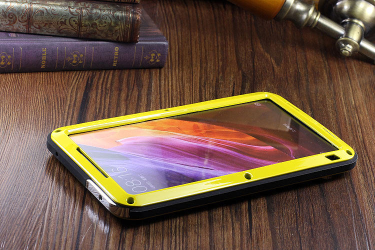 LOVE MEI Powerful Water Resistant Shockproof luminum Metal Gorilla Glass Heavy Duty Case Cover for Xiaomi Mi MIX