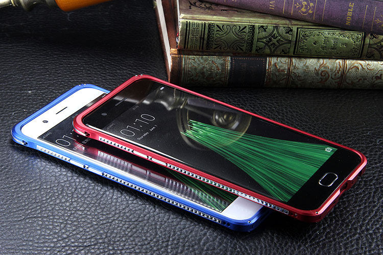 iMatch Slim Light Aluminum Metal Shockproof Bumper Case with Kickstand for OPPO R11 & OPPO R11 Plus