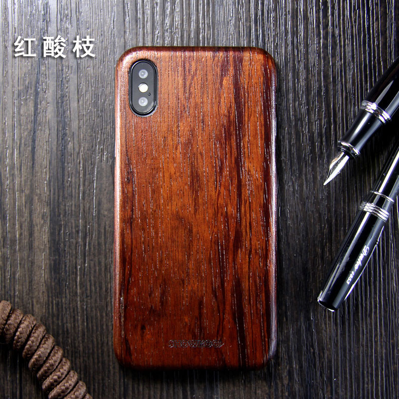 SHOWKOO Kevlar Natural Wood Ultra Slim Case Cover for Apple iPhone X