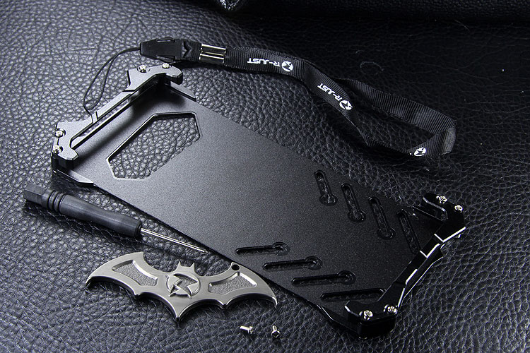 R-Just Batman Shockproof Aluminum Shell Metal Case with Custom Batarang Stent for Samsung Galaxy Note 8