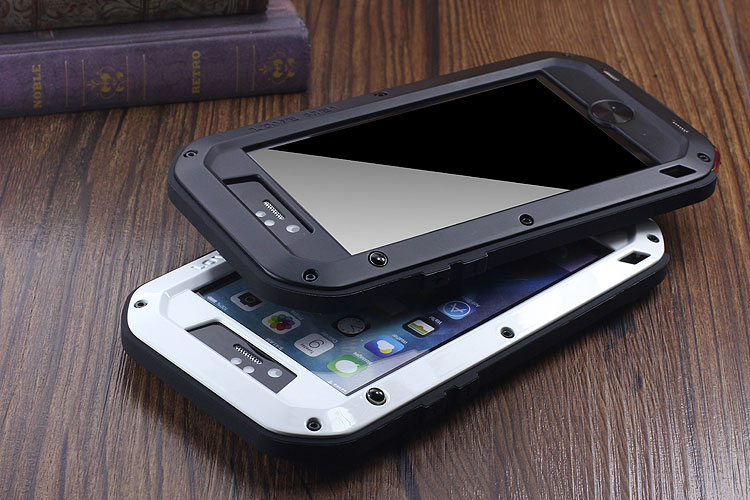 LOVE MEI Powerful Water Resistant Shockproof Dust/Dirt/Snow Proof Aluminum Metal Outdoor Gorilla Glass Heavy Duty Case Cover for Apple iPhone 6S/6 & iPhone 6S Plus/6 Plus