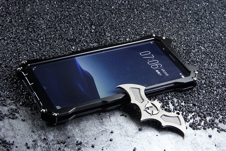 R-Just Batman Shockproof Aluminum Shell Metal Case with Custom Batarang Stent for vivo X20