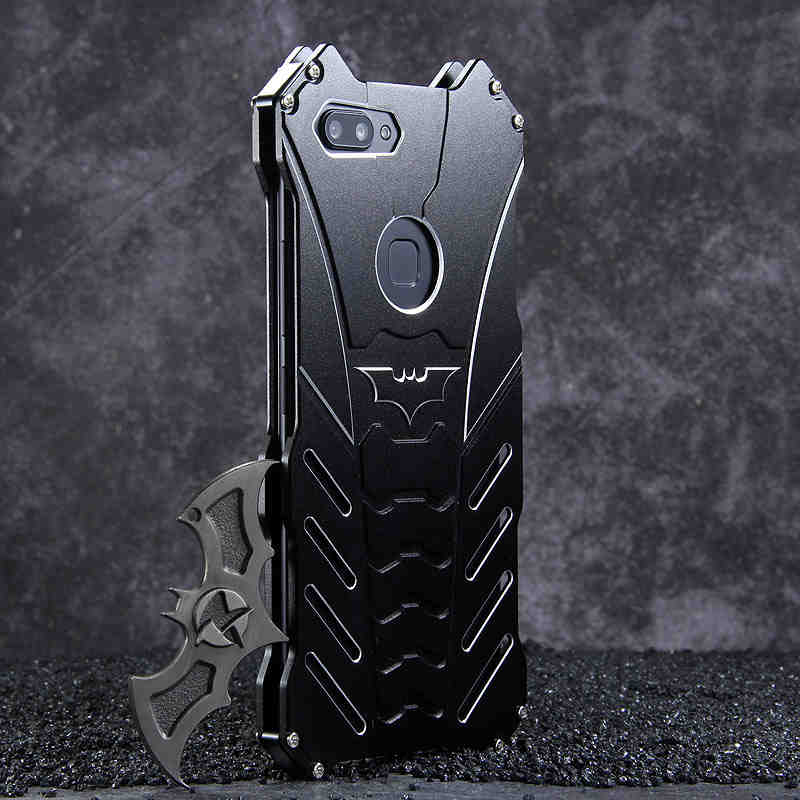 R-Just Batman Shockproof Aluminum Shell Metal Case with Custom Batarang Stent for vivo X20