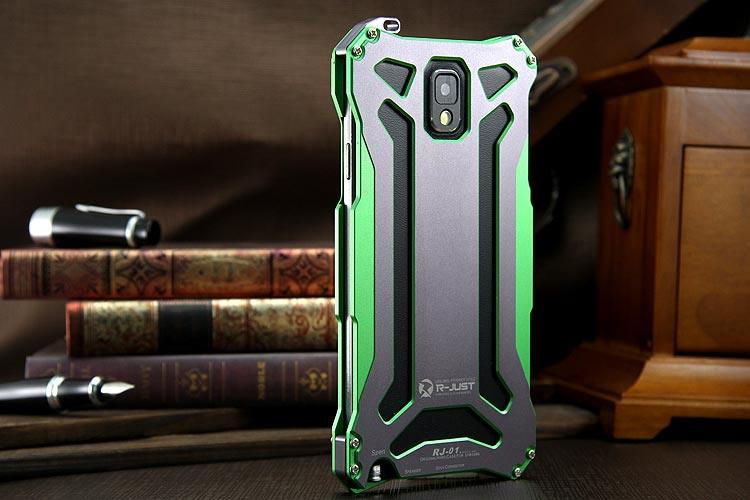 R-JUST GUNDAM Aerospace Aluminum Contrast Color Shockproof Metal Shell Outdoor Protection Case for Samsung Galaxy Note 3 N9000