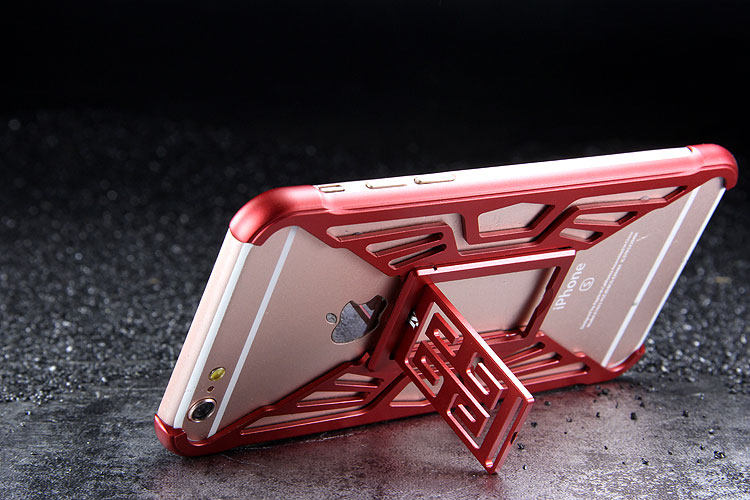 iy Metror Butterfly Aluminum Shell Shockproof Aerospace Metal Case Cover with Kickstand for iPhone 6S Plus & iPhone 6S