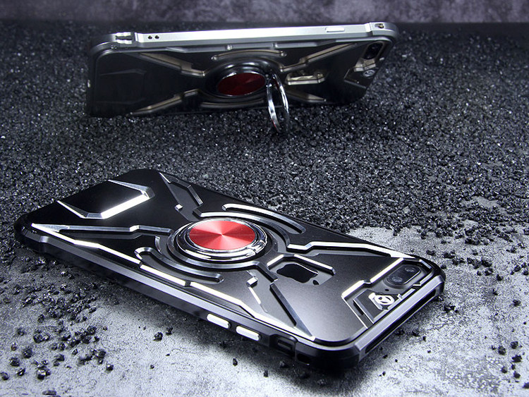 WK Iron Man Military Grade Shockproof Screw-less Metal Case w/ Ring Holder for Apple iPhone 8 Plus/7 Plus/6S Plus/6 Plus & iPhone 8/7/6S/6