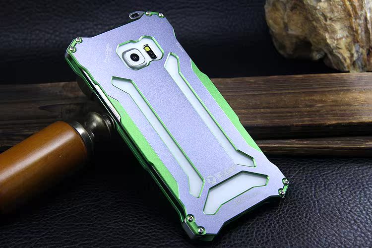 R-JUST GUNDAM Aluminum Alloy Double Color Oxidation Metal Protective Case for Samsung Galaxy Note 5 N9200