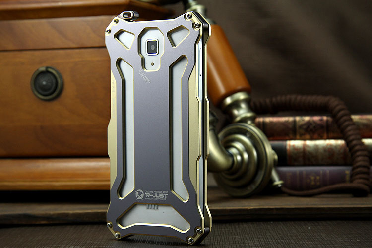 R-JUST GUNDAM Aerospace Aluminum Contrast Color Shockproof Metal Shell Outdoor Protection Case Xiaomi Mi 4/ Mi4