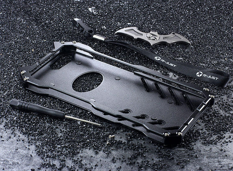 R-Just Batman Shockproof Aluminum Shell Metal Case with Custom Stent for OPPO R11 Plus & OPPO R11