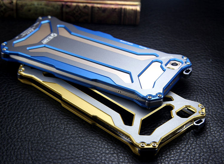 R-JUST GUNDAMAerospace Aluminum Contrast Color Shockproof Metal Shell Outdoor Protection Case for Xiaomi Mi 5