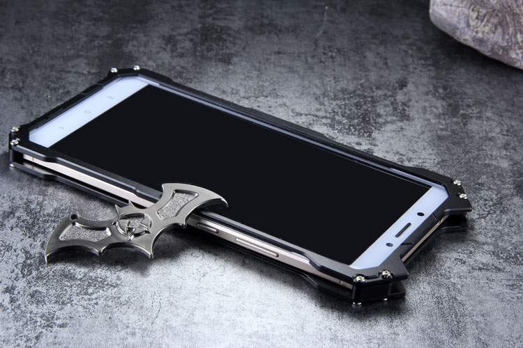 R-Just Batman Shockproof Aluminum Shell Metal Case with Custom Stent for Xiaomi Mi Max 2