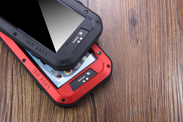 LOVE MEI Powerful Water Resistant Shockproof Dust/Dirt/Snow Proof Aluminum Metal Outdoor Gorilla Glass Heavy Duty Case Cover for Apple iPhone 6S/6 & iPhone 6S Plus/6 Plus