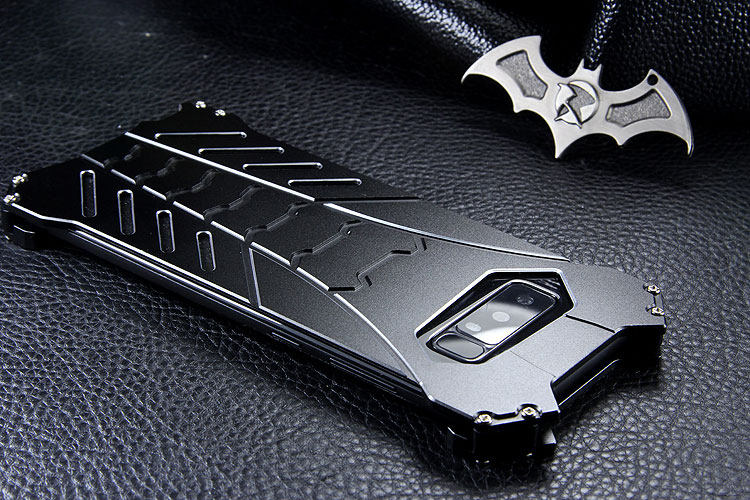 R-Just Batman Shockproof Aluminum Shell Metal Case with Custom Batarang Stent for Samsung Galaxy Note 8