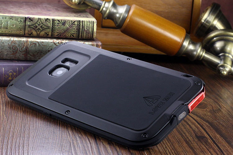LOVE MEI Powerful Water Resistant Shockproof luminum Metal Gorilla Glass Heavy Duty Case Cover for Samsung Galaxy S7 Edge